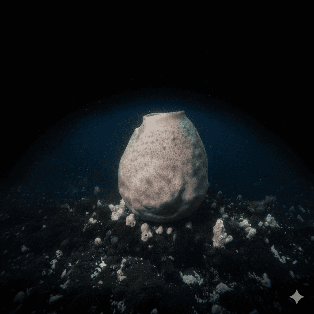 アノキシカリックス・ジョウビニの画像。深い海の海底にそこにある、といった風情のアノキシカリックス・ジョウビニ。